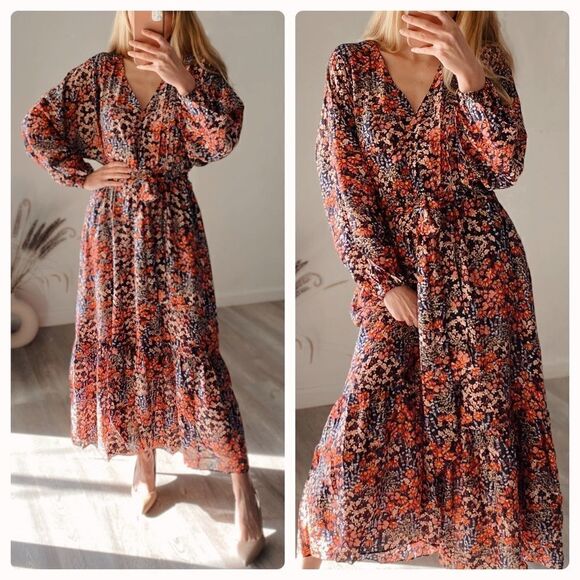 H&M Floral Print Wrap Style Dress Rayon New - Picture 1 of 4